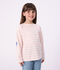 Kinder-Shirt Marini&egrave;re aus Baumwolle mit Streifen rosa/rosa