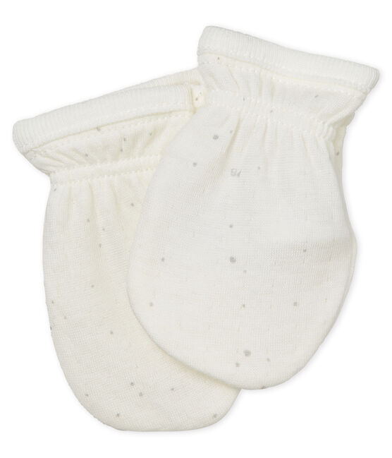 Baby-fäustlinge gegen verletzungen unisex weiss MARSHMALLOW/weiss MULTICO