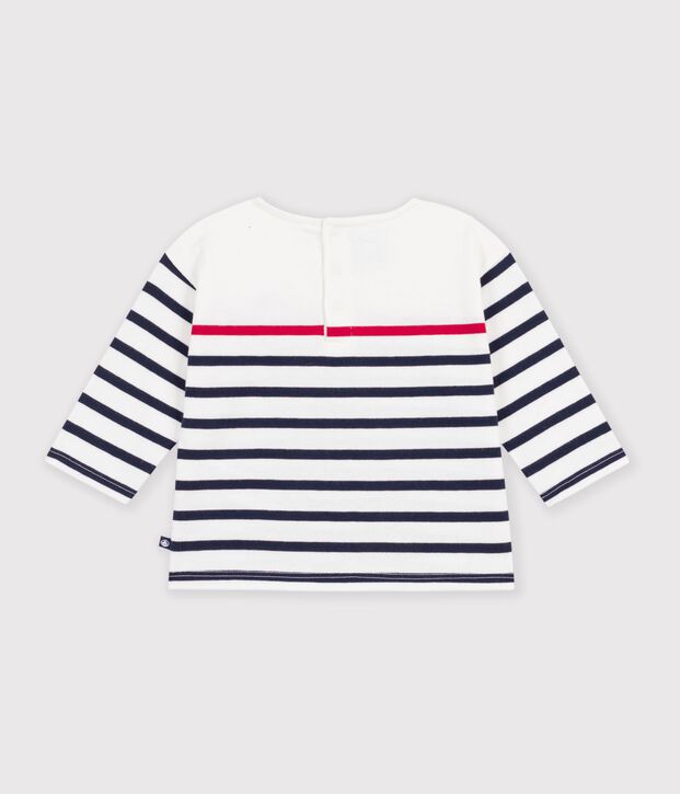 Baby-Streifenshirt aus Baumwolle weiss/vielfarbig