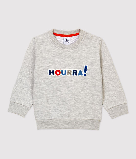 Baby-Sweatshirt aus Molton. grau BELUGA CHINE