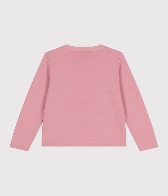 Kinder-Cardigan aus einfarbigem Molton rosa CHARME