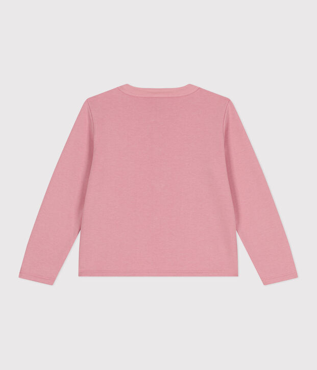 Kinder-Cardigan aus einfarbigem Molton rosa