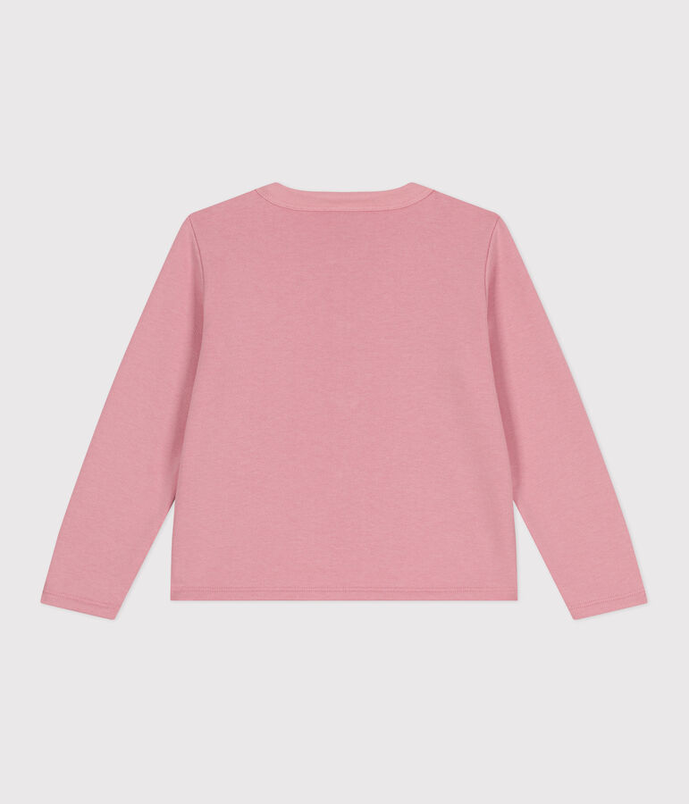 Kinder-Cardigan aus einfarbigem Molton rosa CHARME