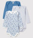 3er-Set langärmlige Baby-Bodys für Jungen