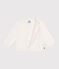Baby-Cardigan aus Baumwolle mit Zierstrick weiss MARSHMALLOW
