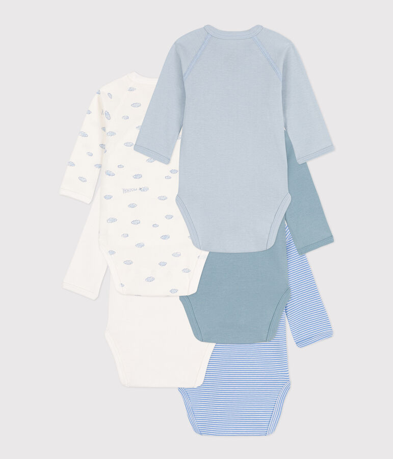 5er-Set bedruckte lang&auml;rmelige Bodys aus Baumwolle vielfarbig