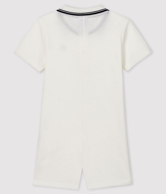 Baby-Polo-Kurzoverall für Jungen weiss MARSHMALLOW