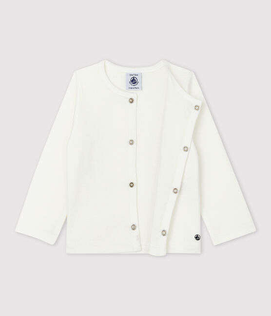 Baby-Cardigan aus Baumwolle weiss MARSHMALLOW