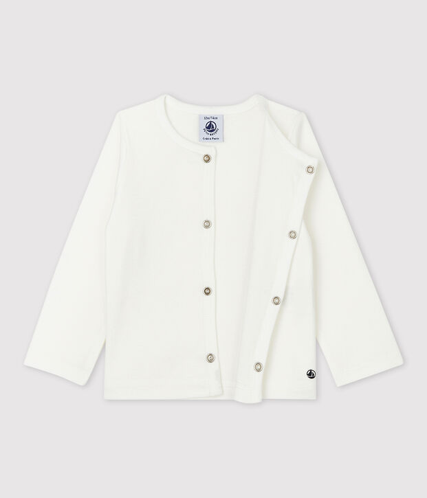 Baby-Cardigan aus Baumwolle weiss