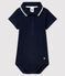 Kurzärmeliger Baby-Body aus Baumwolle mit Polokragen für Jungen blau SMOKING