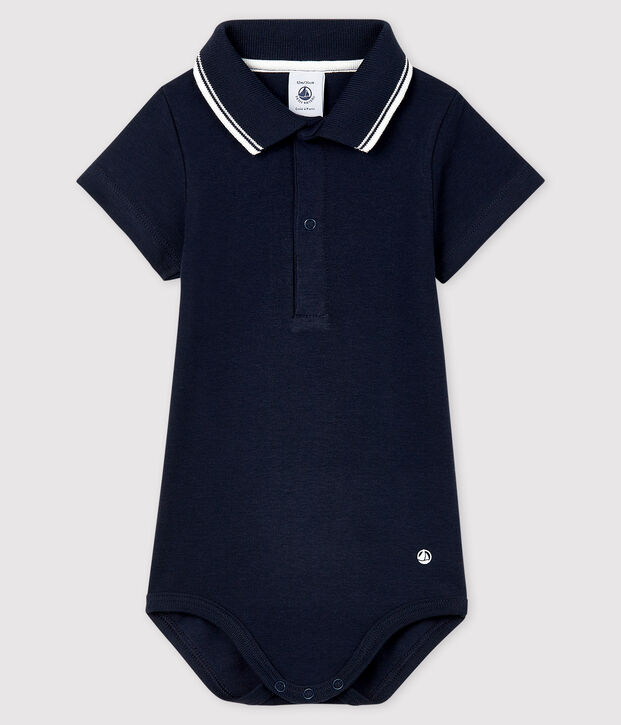 Kurz&auml;rmeliger Baby-Body aus Baumwolle mit Polokragen f&uuml;r Jungen SMOKING