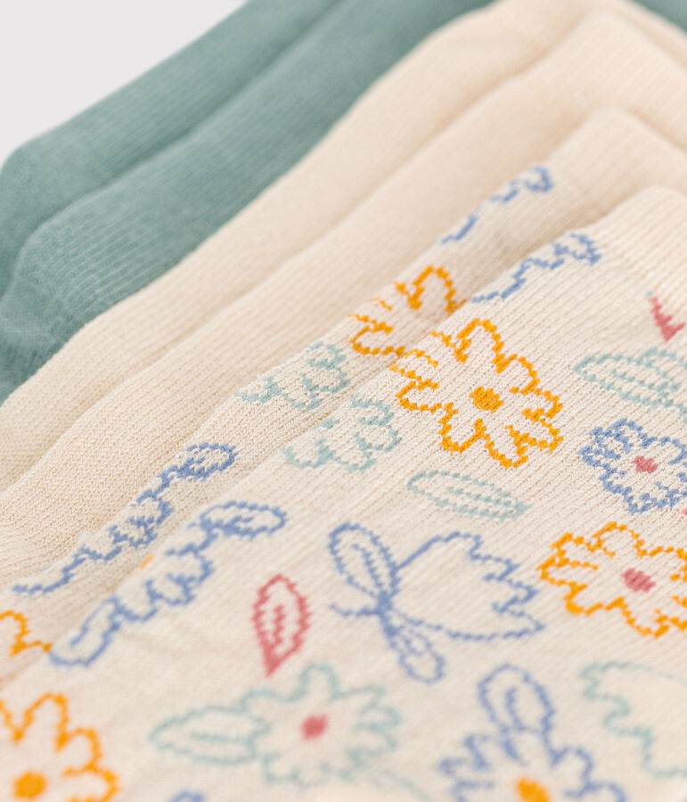 3er-Set Kinder-Socken aus Baumwolle mit Blumenmotiv vielfarbig