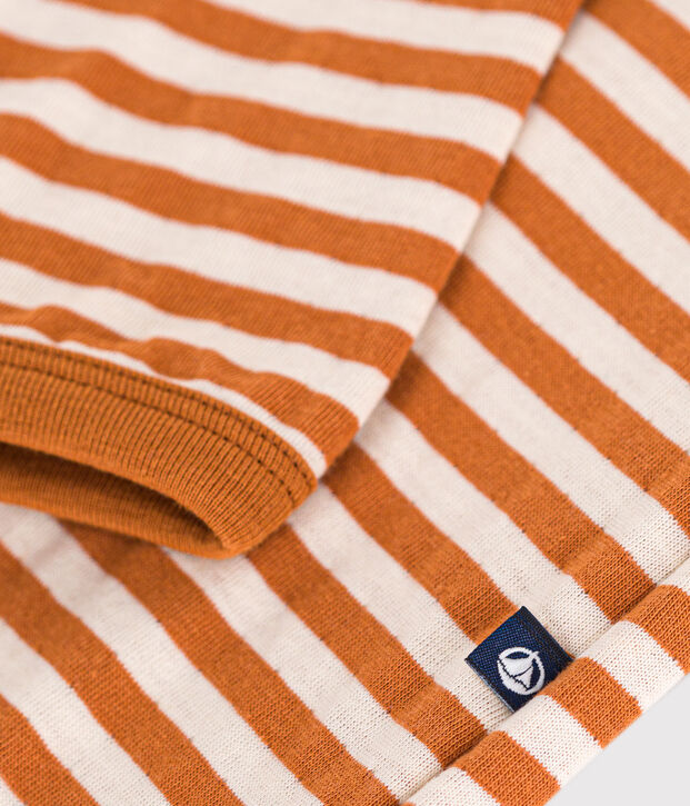 Langer Baby-Overall aus Doppeljersey braun/naturfarben