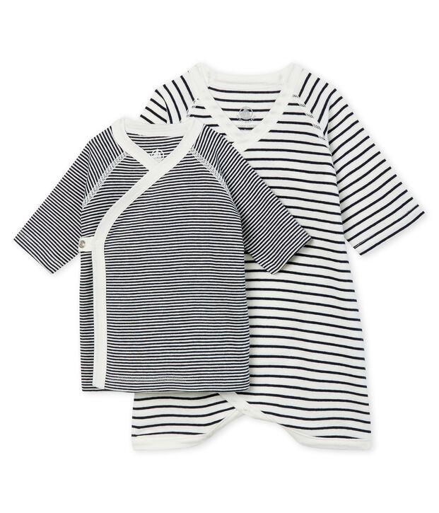Set mit Kimono Body und Babyj&auml;ckchen aus Rippstrick vielfarbig