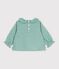 Lang&auml;rmelige Baby-Bluse aus Baumwolle mit Herz-Vichymuster gr&uuml;n/weiss