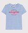 T-Shirt LE DROIT aus Baumwolle mit Rundhalsausschnitt weiss MARSHMALLOW/blau PERSE