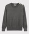 Glänzender Damen-Baumwollpullover schwarz CITY/grau ARGENT