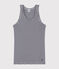Damen-Tanktop L’Iconique aus gestreifter Baumwolle blau SMOKING/weiss MARSHMALLOW