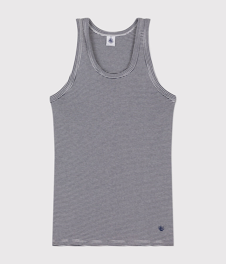 Damen-Tanktop L&rsquo;Iconique aus gestreifter Baumwolle blau/weiss