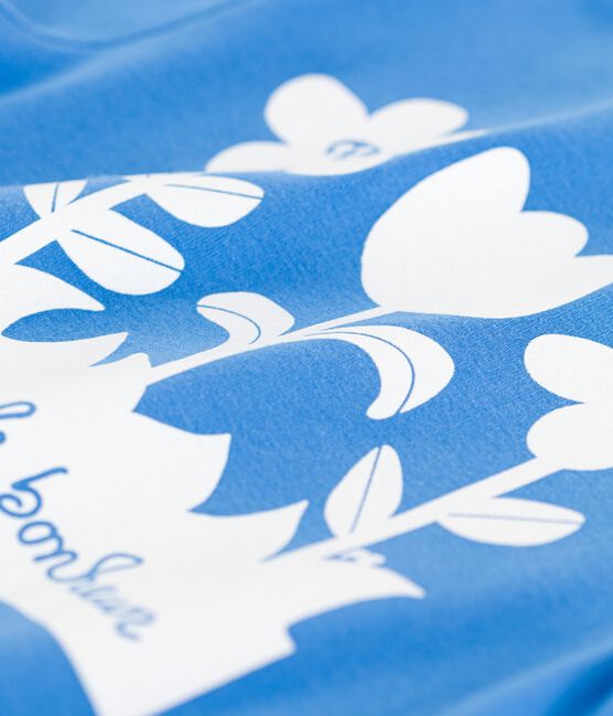 Kurzärmeliges Kinder-T-Shirt aus Baumwolle für Mädchen blau BRASIER