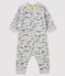 Langer Baby-Overall für Jungen grau BELUGA/weiss MULTICO