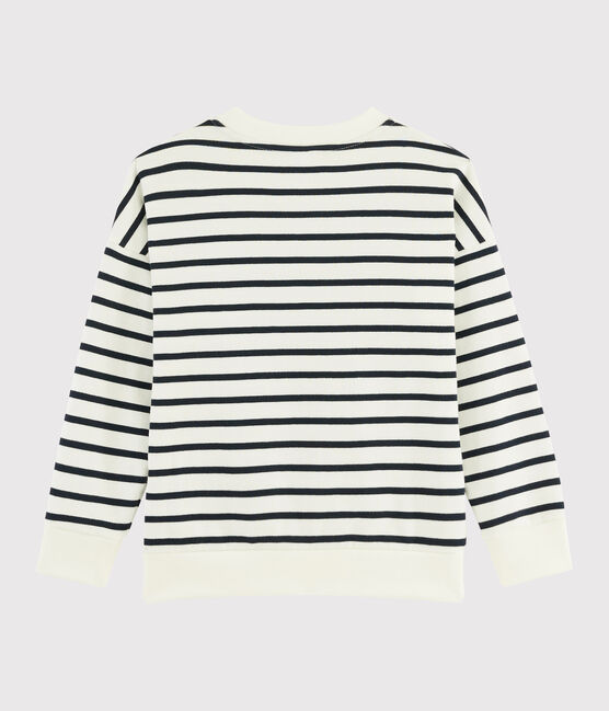 Kinder-Sweatshirt für Jungen weiss MARSHMALLOW/blau SMOKING