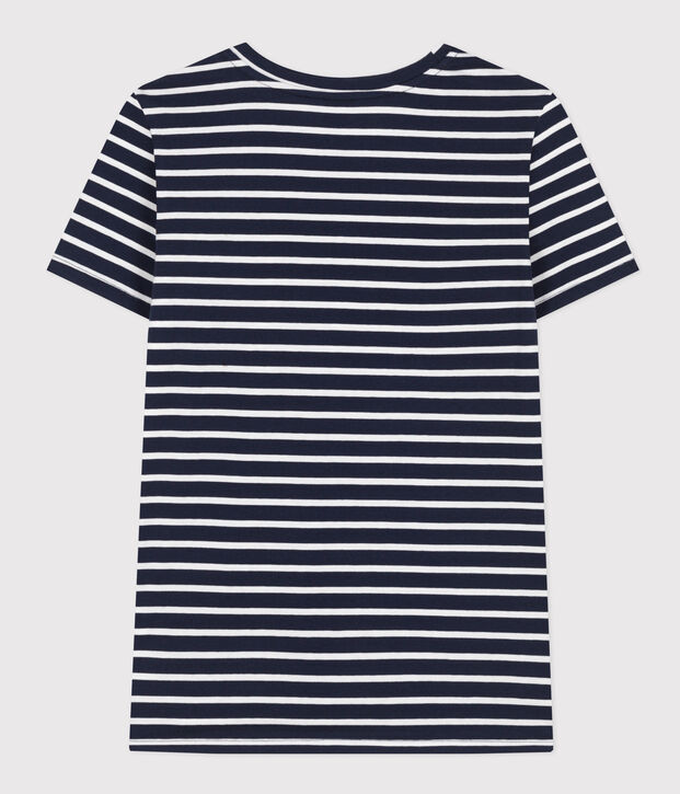 T-Shirt LE DROIT aus Baumwolle mit Rundhalsausschnitt blau/weiss