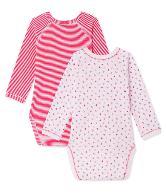 Baby-Mädchen-Bodys für Neugeborene im 2er-Set weiss .