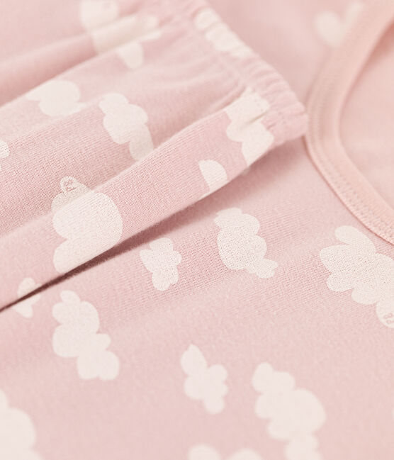 Kinderpyjama aus Baumwolle in eng geschnittener Passform für Mädchen SALINE/ MARSHMALLOW