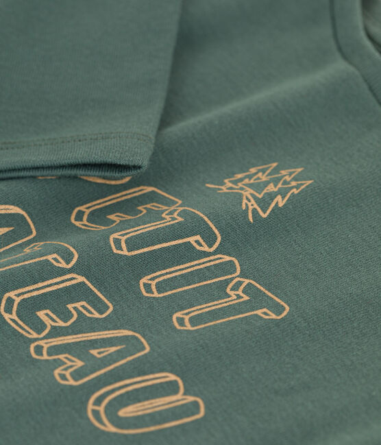 Langärmeliges Kinder-T-Shirt aus Baumwolle für Mädchen und  Jungen grün VALLEE