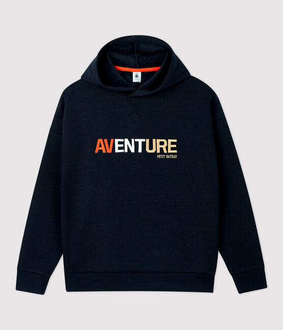 Kinder-Kapuzen-Sweatshirt aus Molton für Jungen blau SMOKING
