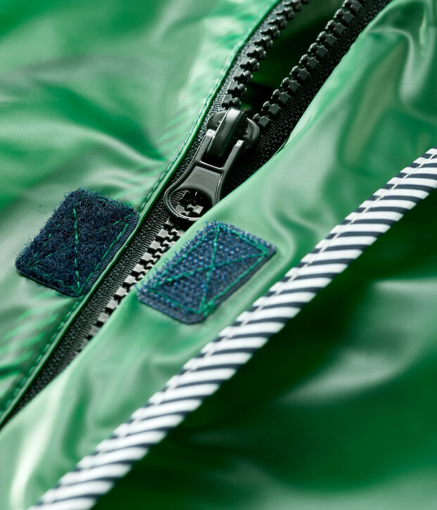 Transparente Unisex-Baby-Regenjacke gr&uuml;n