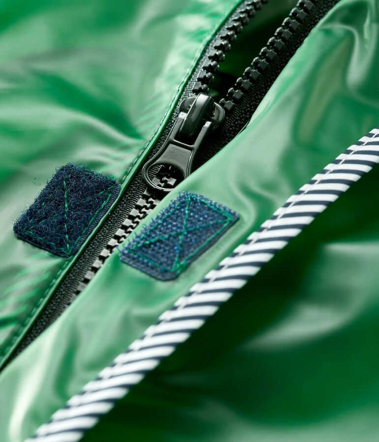 Transparente Unisex-Baby-Regenjacke gr&uuml;n