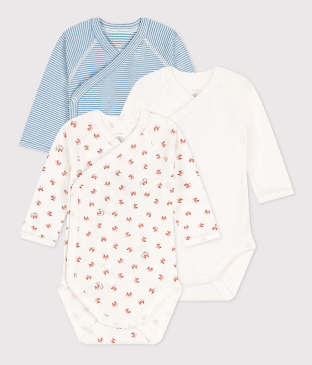 3ER-SET LANG&Auml;RMELIGE BABY-BODYS AUS BAUMWOLLE vielfarbig