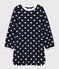 Langärmeliges Kinderkleid für Mädchen blau SMOKING/weiss MARSHMALLOW