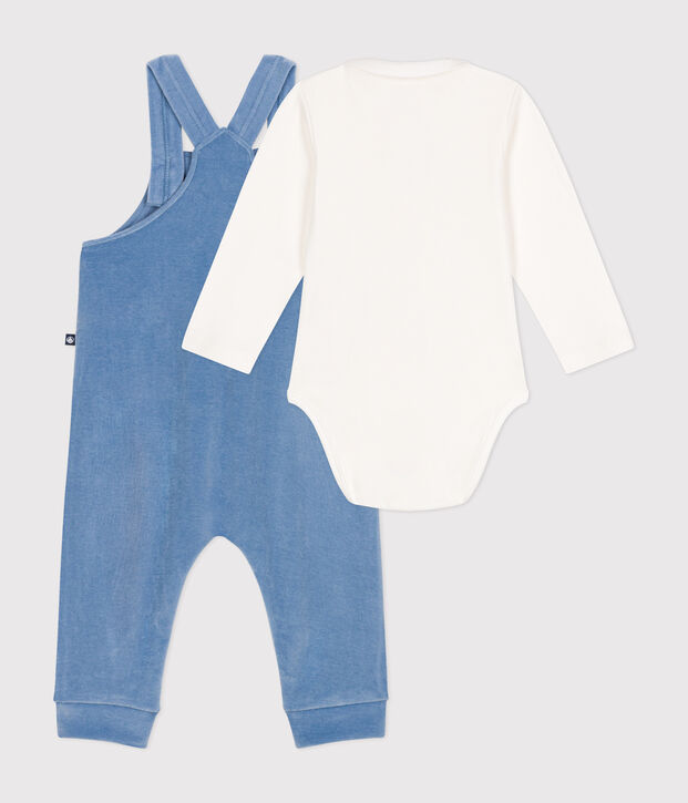 Baby-Set Latzhose aus Nicki blau