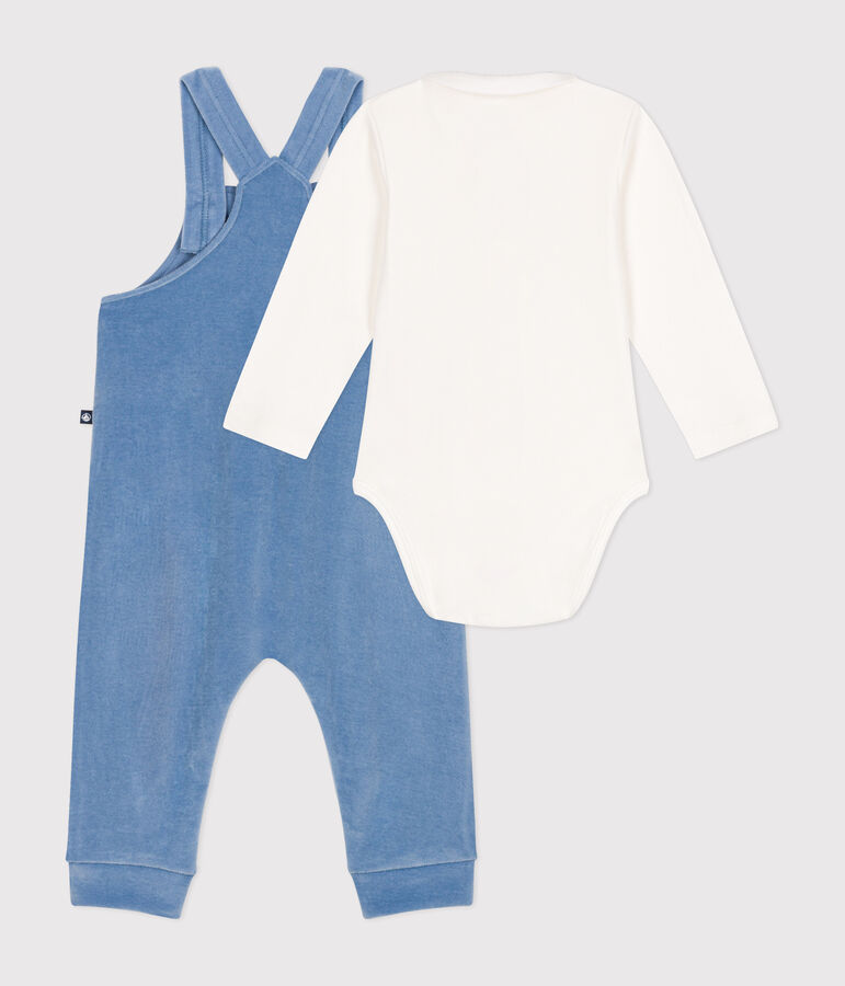 Baby-Set Latzhose aus Nicki blau