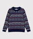 Damen-Pullover aus Woll-und Baumwolljacquard