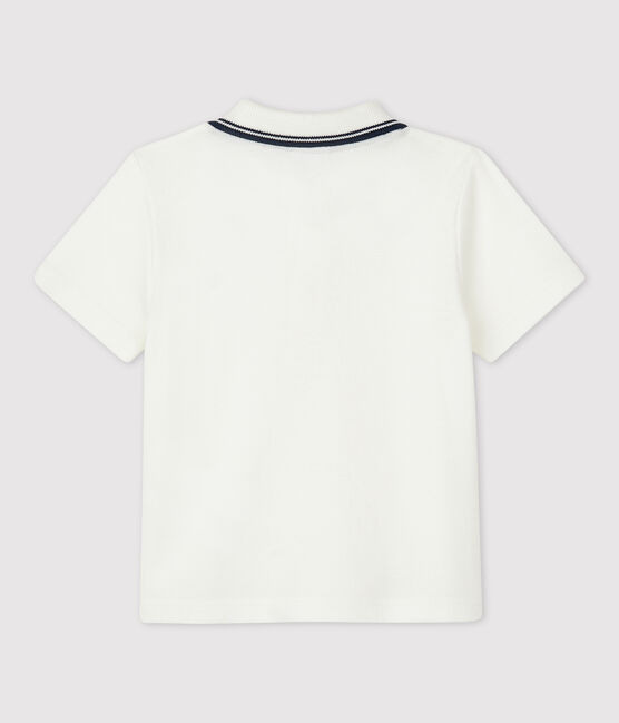 Kinder-Poloshirt aus Baumwolle für Jungen weiss MARSHMALLOW