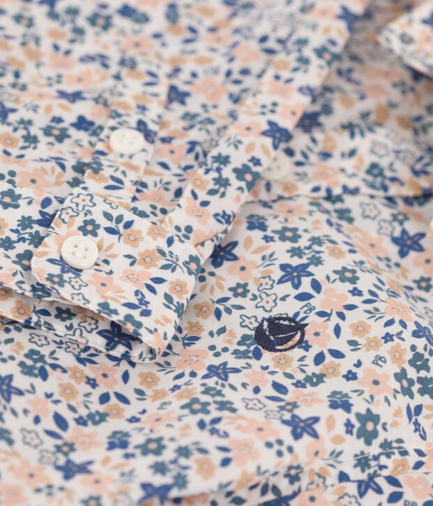 Kinder-Hemd aus Popeline f&uuml;r Jungen weiss/vielfarbig