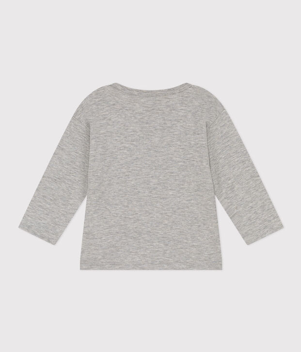 Lang&auml;rmeliges Baby-T-Shirt aus geflammtem Jersey grau