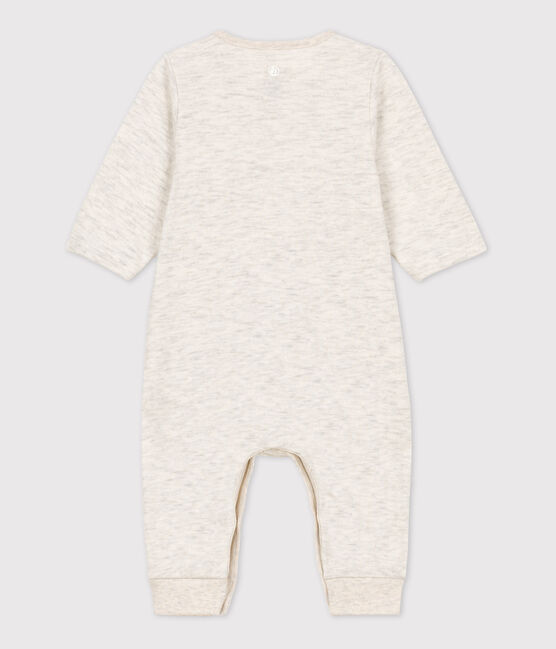 Langer einfarbiger Baby-Overall aus Bio-Doppeljersey beige MONTELIMAR CHINE