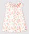 Kurzärmeliges Baby-Kleid aus Popeline für Mädchen weiss MARSHMALLOW/weiss MULTICO