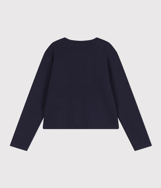 Damen-Cardigan aus Baumwolle mit Druckknöpfen blau SMOKING