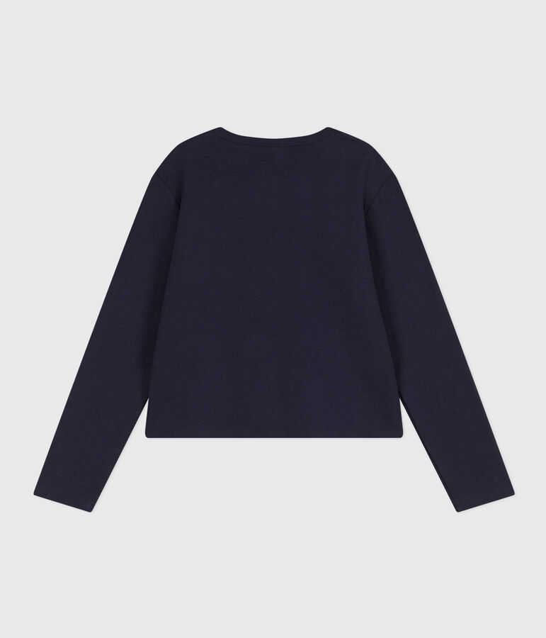 Damen-Cardigan aus Baumwolle mit Druckkn&ouml;pfen blau