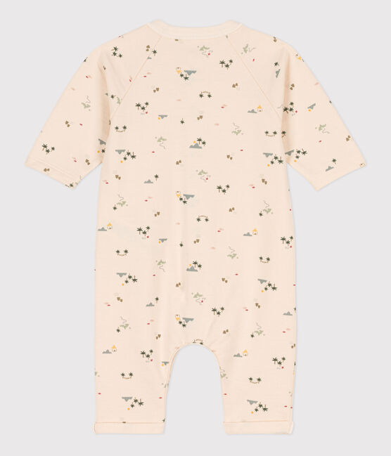 Langer bedruckter Baby-Overall aus Molton weiss AVALANCHE/ MULTICO