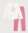 Kinder-Pyjama aus Baumwolle mit Drachenmotiv rosa/weiss