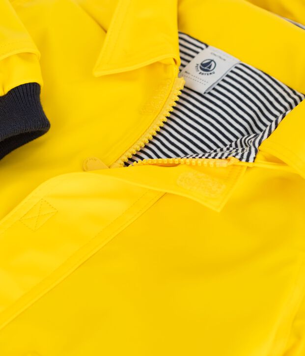 Ikonische einfarbige Baby-Regenjacke gelb