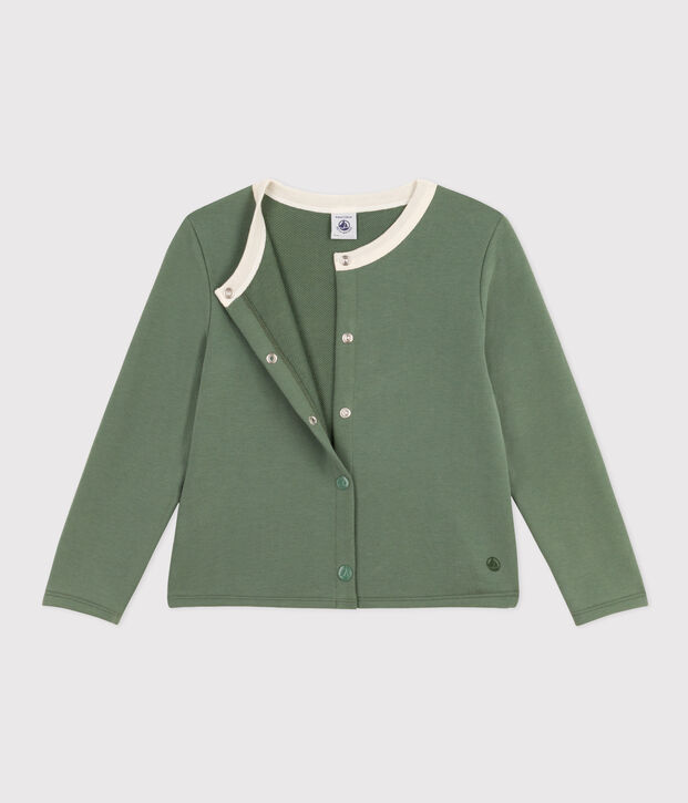 M&auml;dchen-Cardigan aus Baumwolle gr&uuml;n
