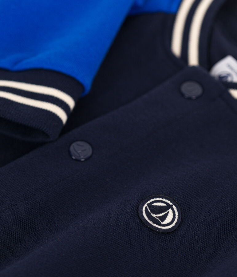 Kinder College-Jacke aus Molton f&uuml;r Jungen blau/blau